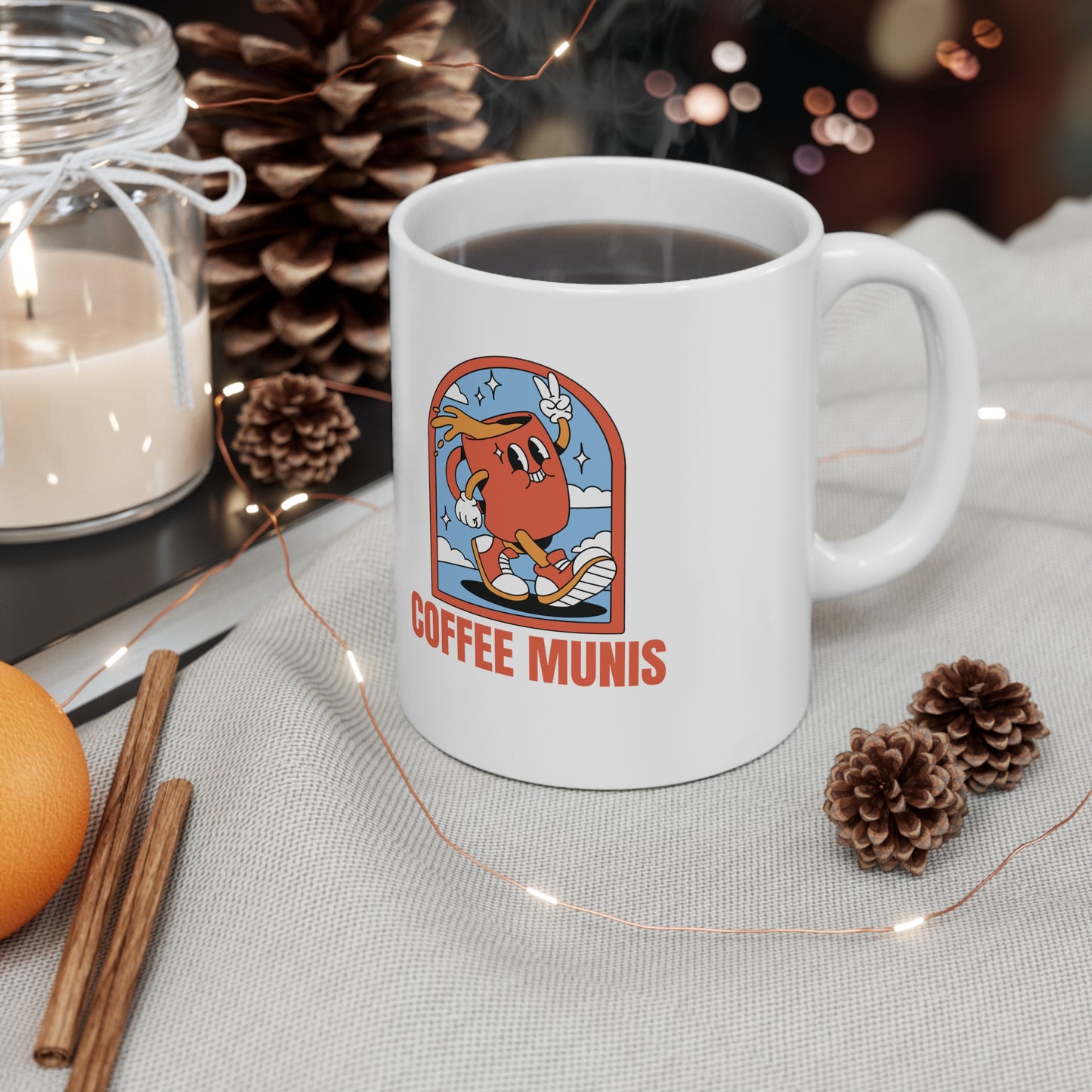 Coffee Munis Ceramic Coffee Cups - 11oz