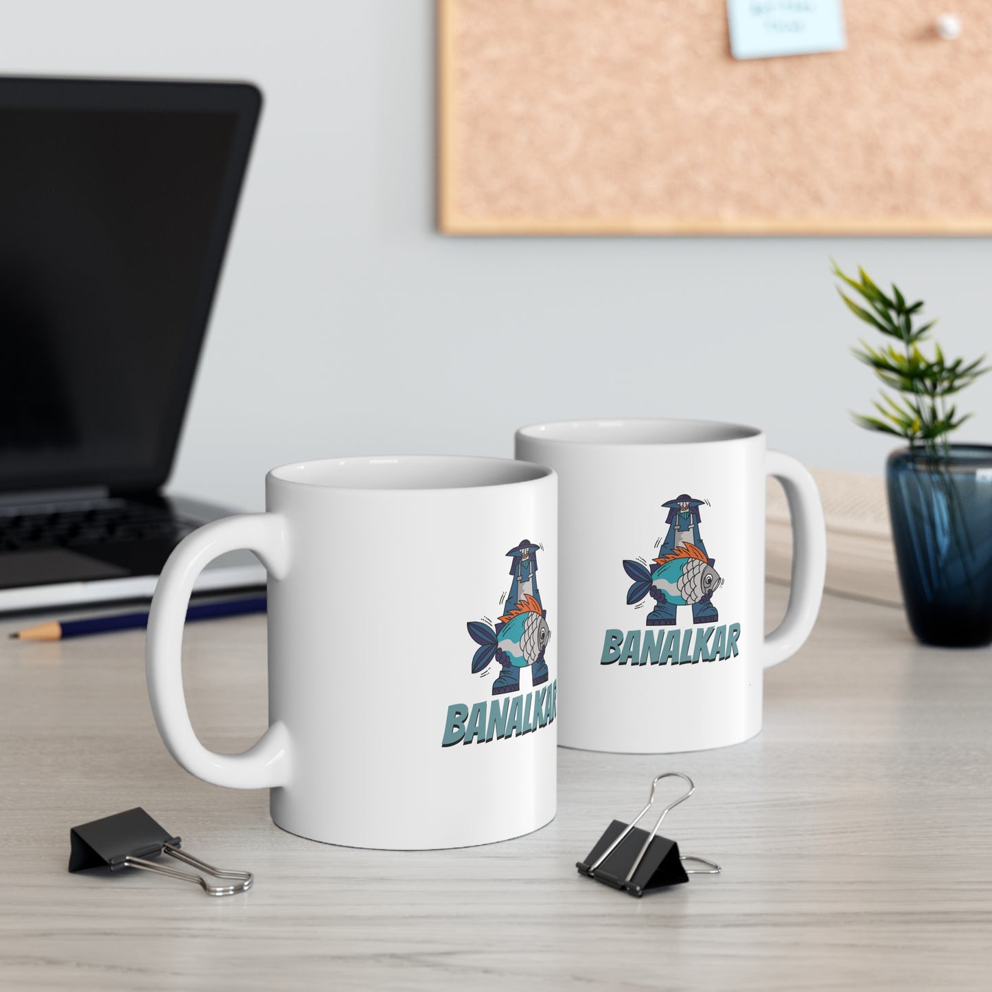 Banalkar Design Fish Lover Mug, Unique Gift for People of Benaulim, Coffee or Tea Cup, Humor
