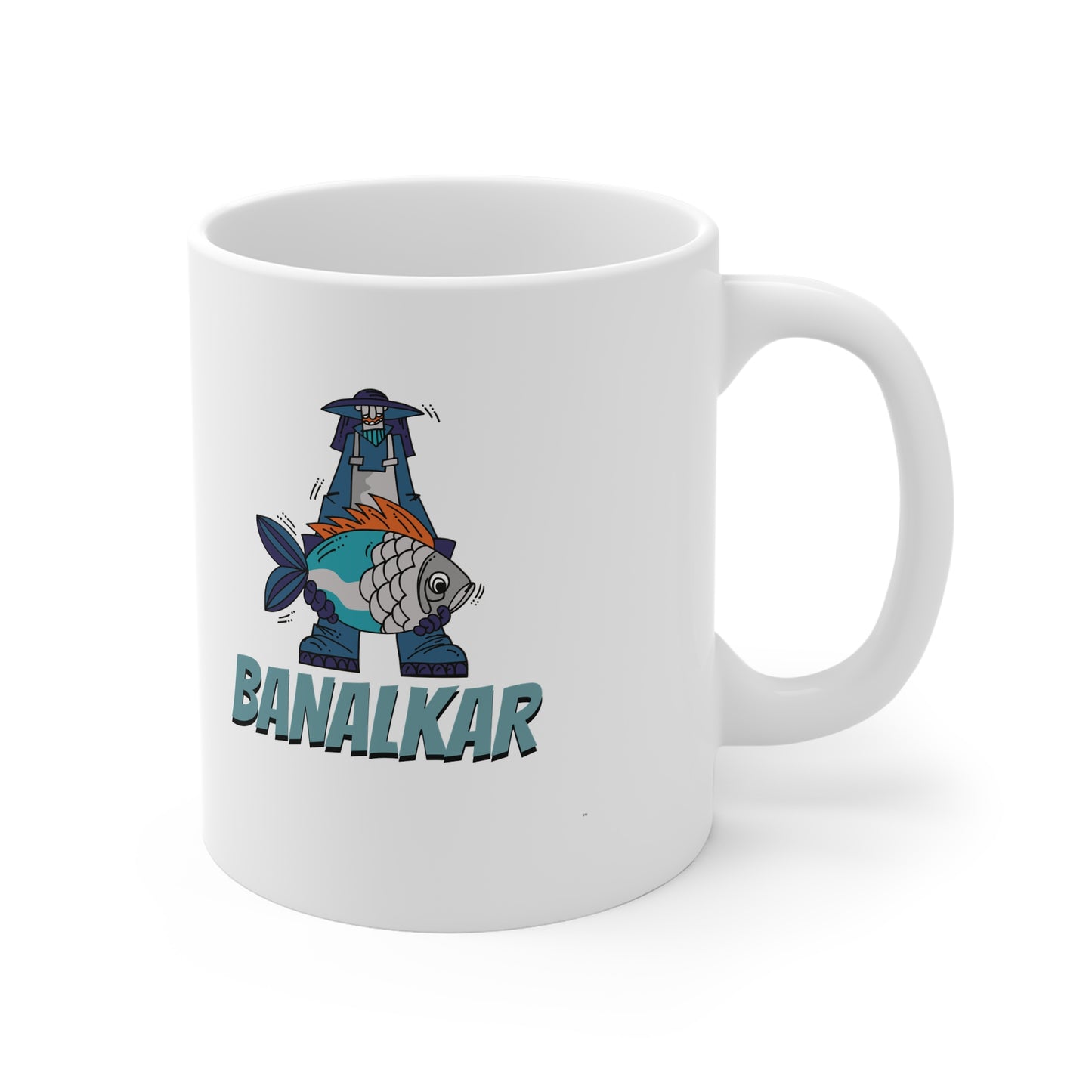 Banalkar Design Fish Lover Mug, Unique Gift for People of Benaulim, Coffee or Tea Cup, Humor