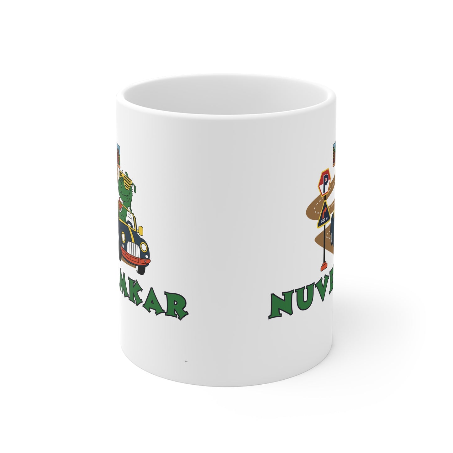 Nevemkar Fun Road Trip 11oz Coffee Mug, Travel Coffee Cup, Quirky Office Mug