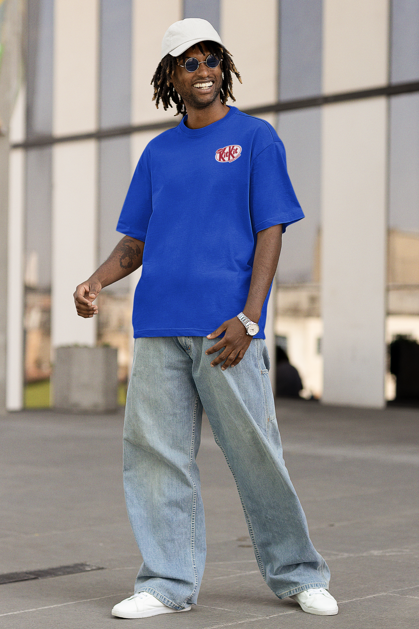 Kit Kit Ovesized Boxy fit t-shirt Blue