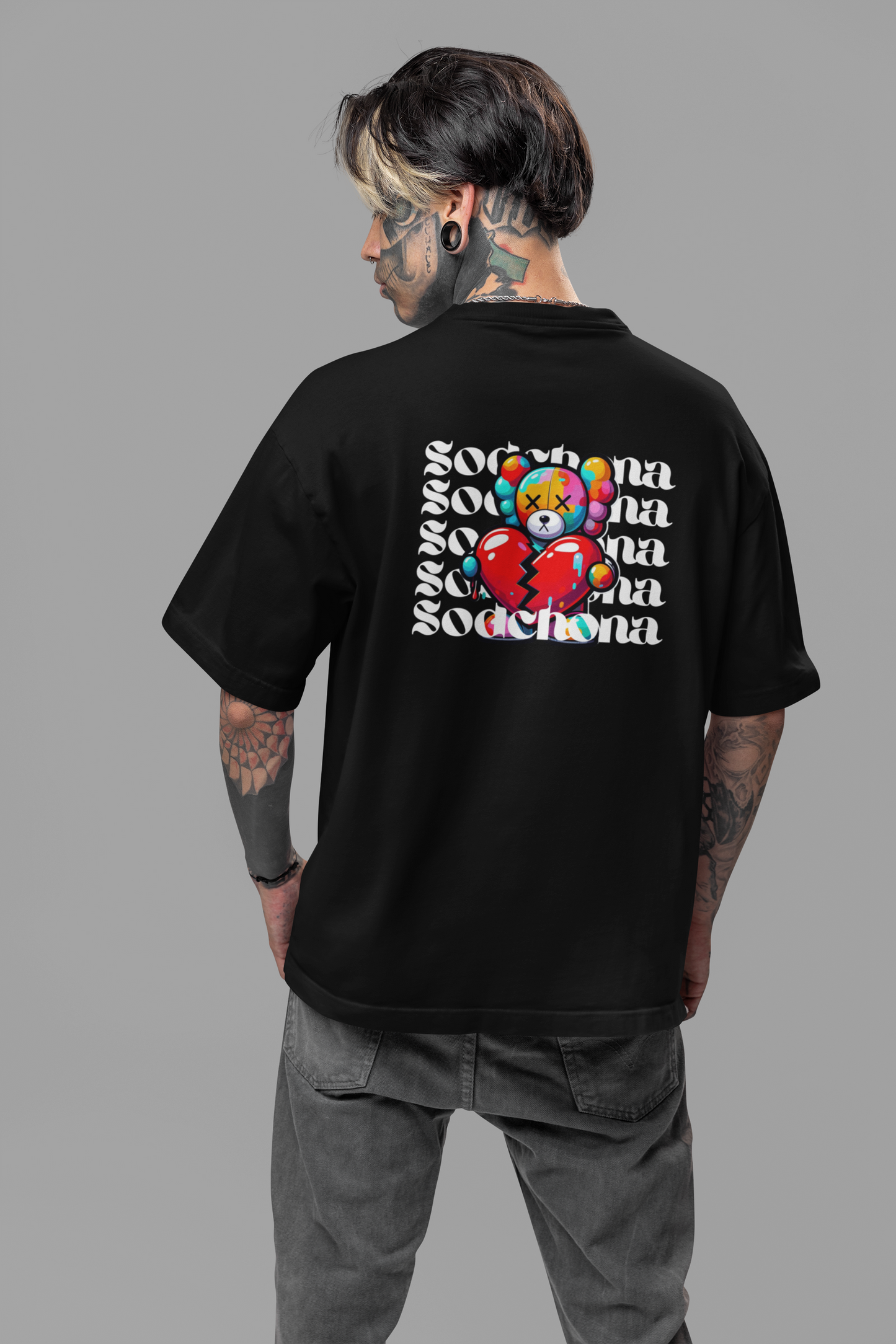 Sodchona Broken Heart Boxy Fit Oversized t-shirt