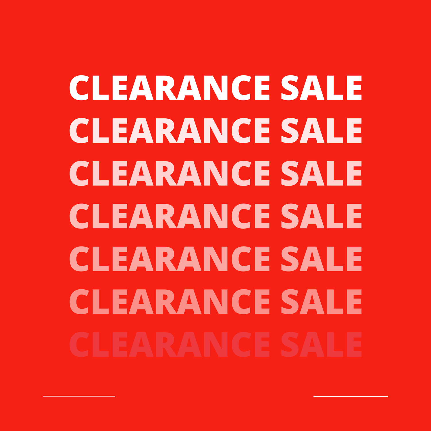 Clearance Sale