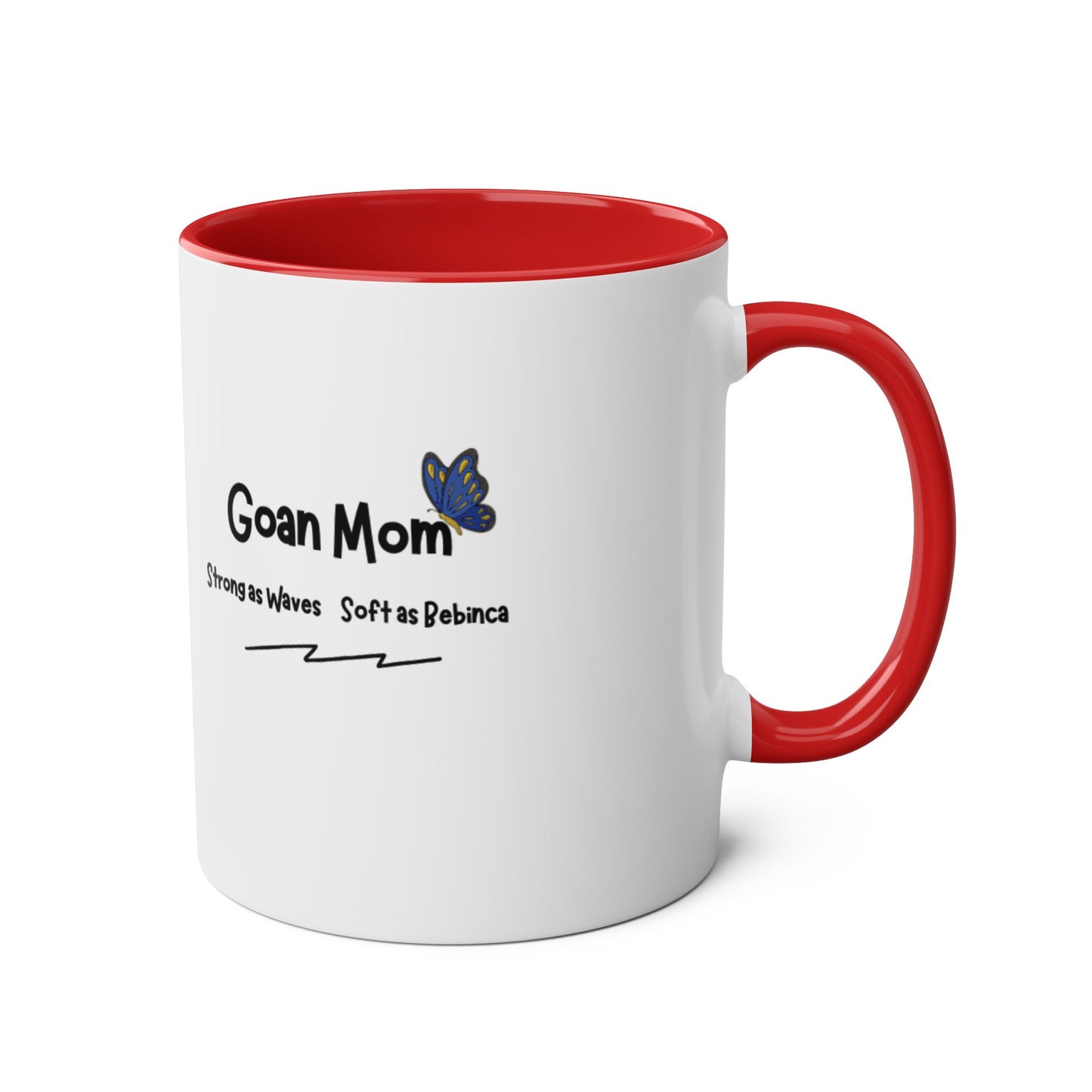 Goan Mom - Strong as Waves, Soft as Beanch (Two-Tone Coffee Mug )