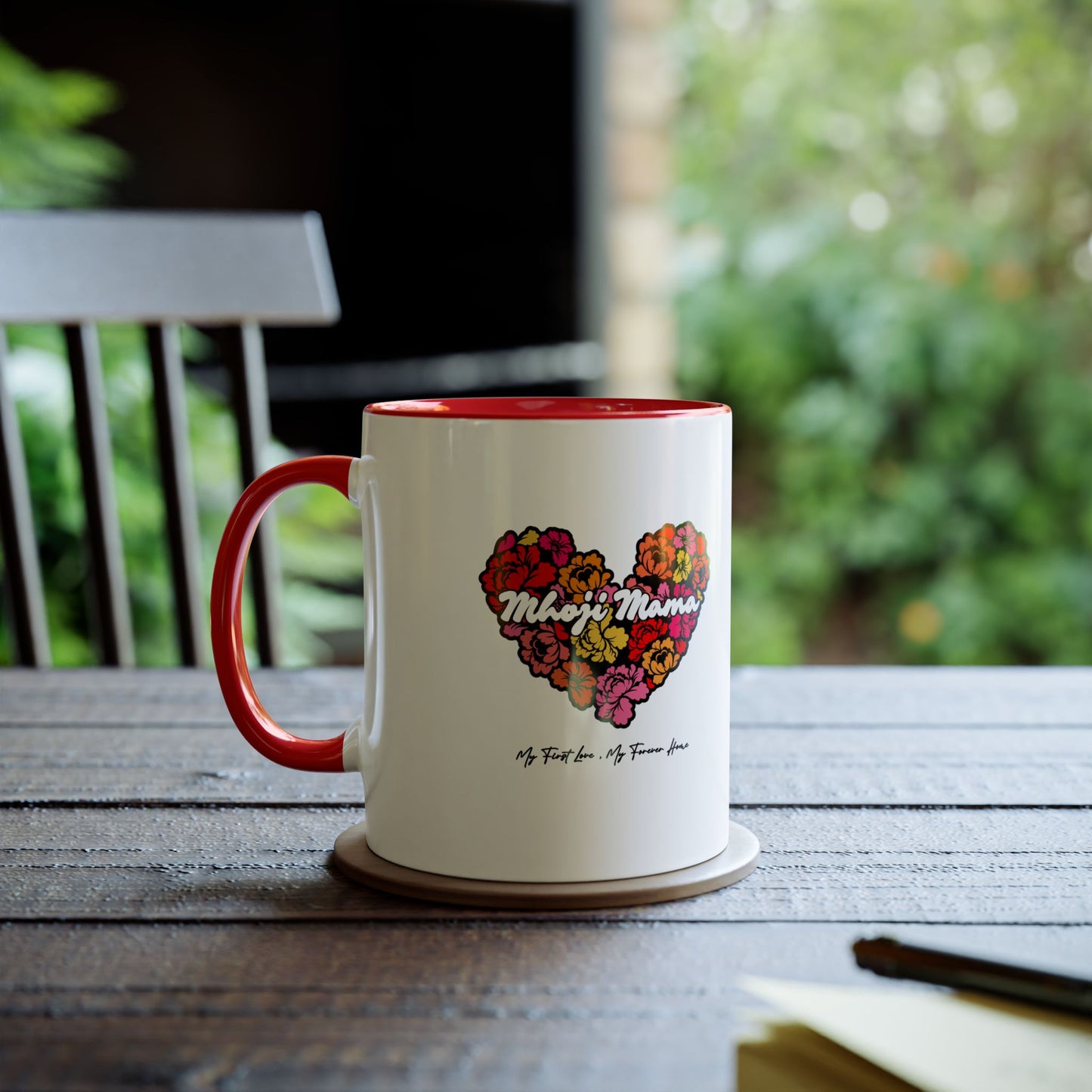 Colorful Heart Mhoji Mama Coffee Mug - Perfect Gift for Mother's Day (Dual tone)