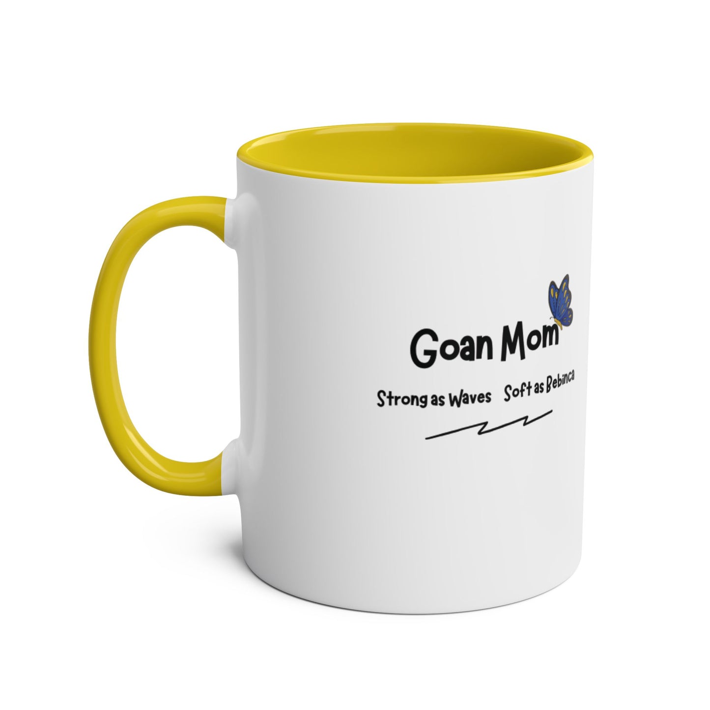 Goan Mom - Strong as Waves, Soft as Beanch (Two-Tone Coffee Mug )