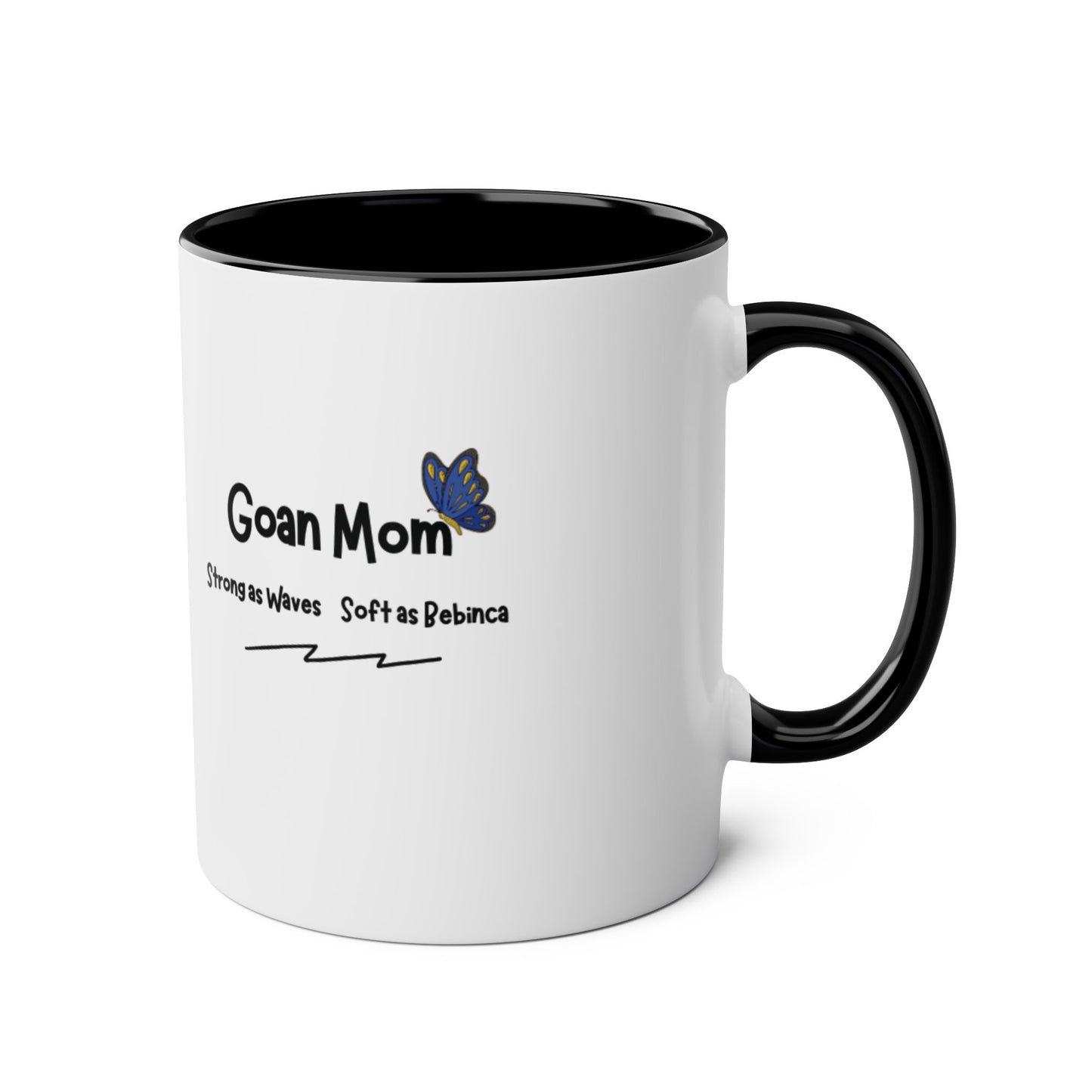 Goan Mom - Strong as Waves, Soft as Beanch (Two-Tone Coffee Mug )