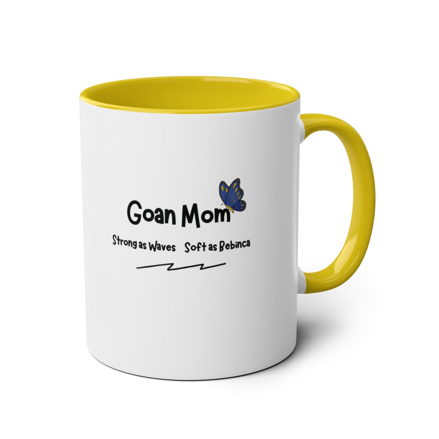 Goan Mom - Strong as Waves, Soft as Beanch (Two-Tone Coffee Mug )