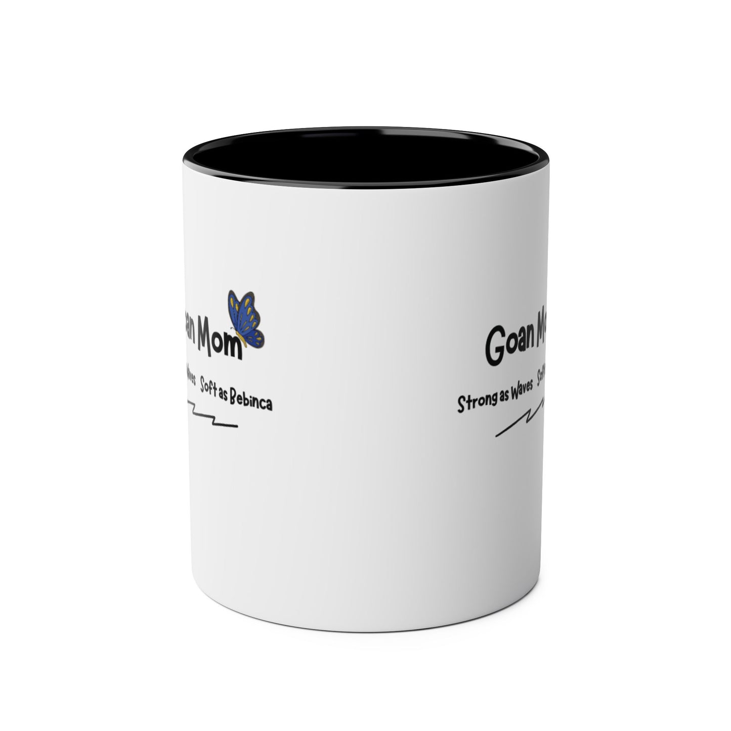 Goan Mom - Strong as Waves, Soft as Beanch (Two-Tone Coffee Mug )