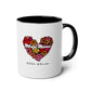 Colorful Heart Mhoji Mama Coffee Mug - Perfect Gift for Mother's Day (Dual tone)