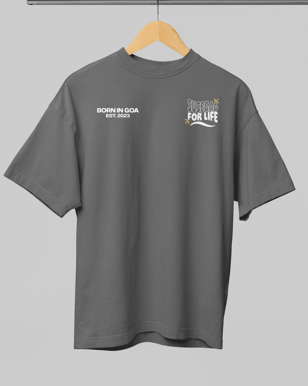 Ultra Premium Susegad Goemkar Tee – Dark Grey | Puff Print Unisex Fit