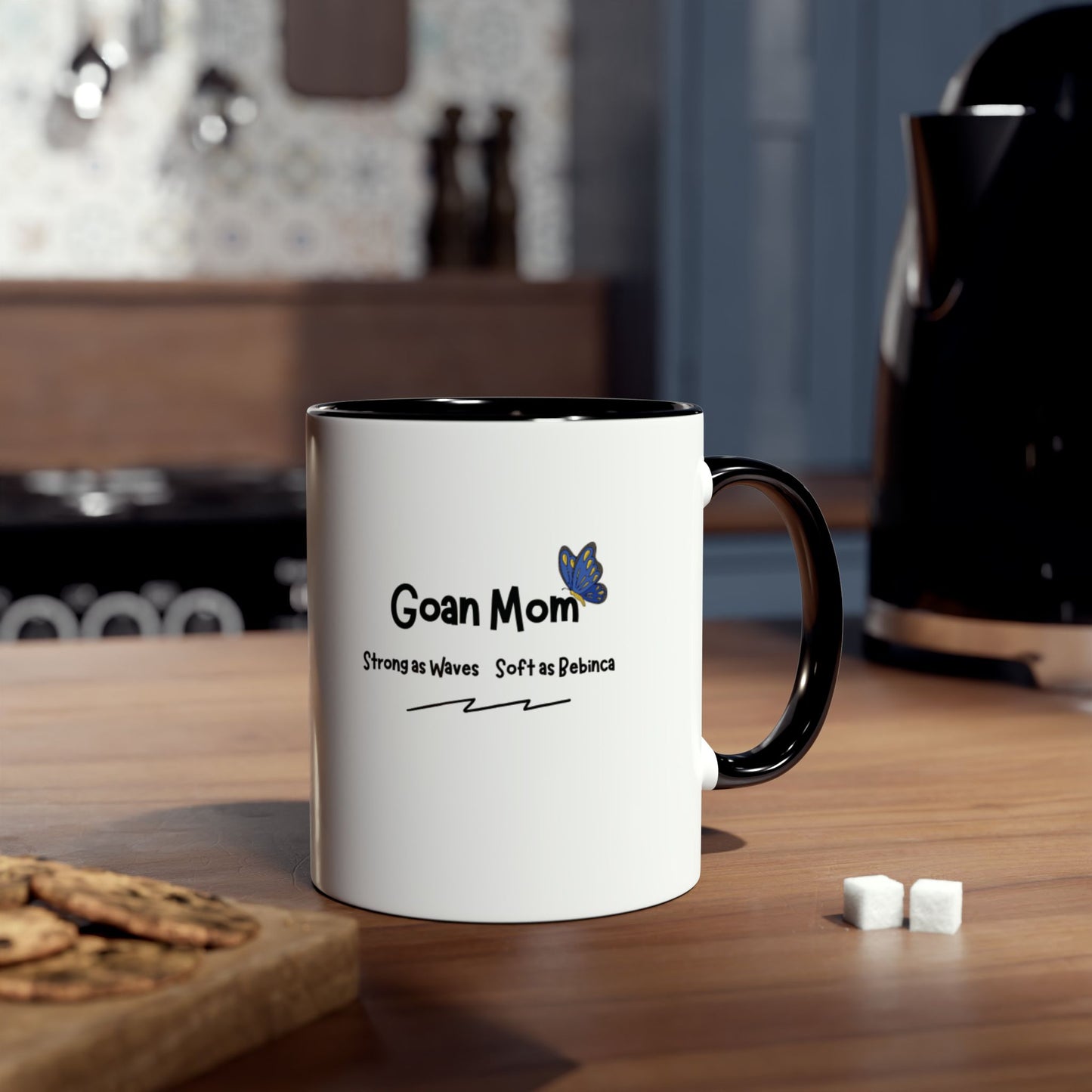 Goan Mom - Strong as Waves, Soft as Beanch (Two-Tone Coffee Mug )