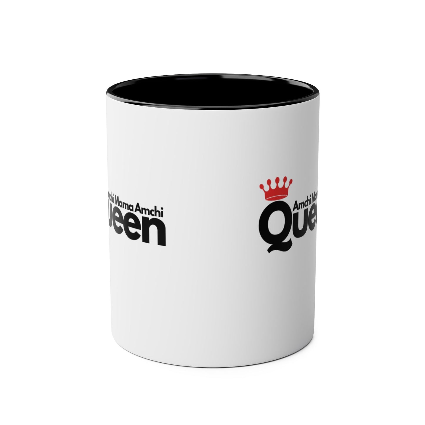 "Amchi Mama Amchi Queen" - Two-Tone Coffee Mug 11oz Ceramic Coffee Cup for Mother's Day and Everyday Use