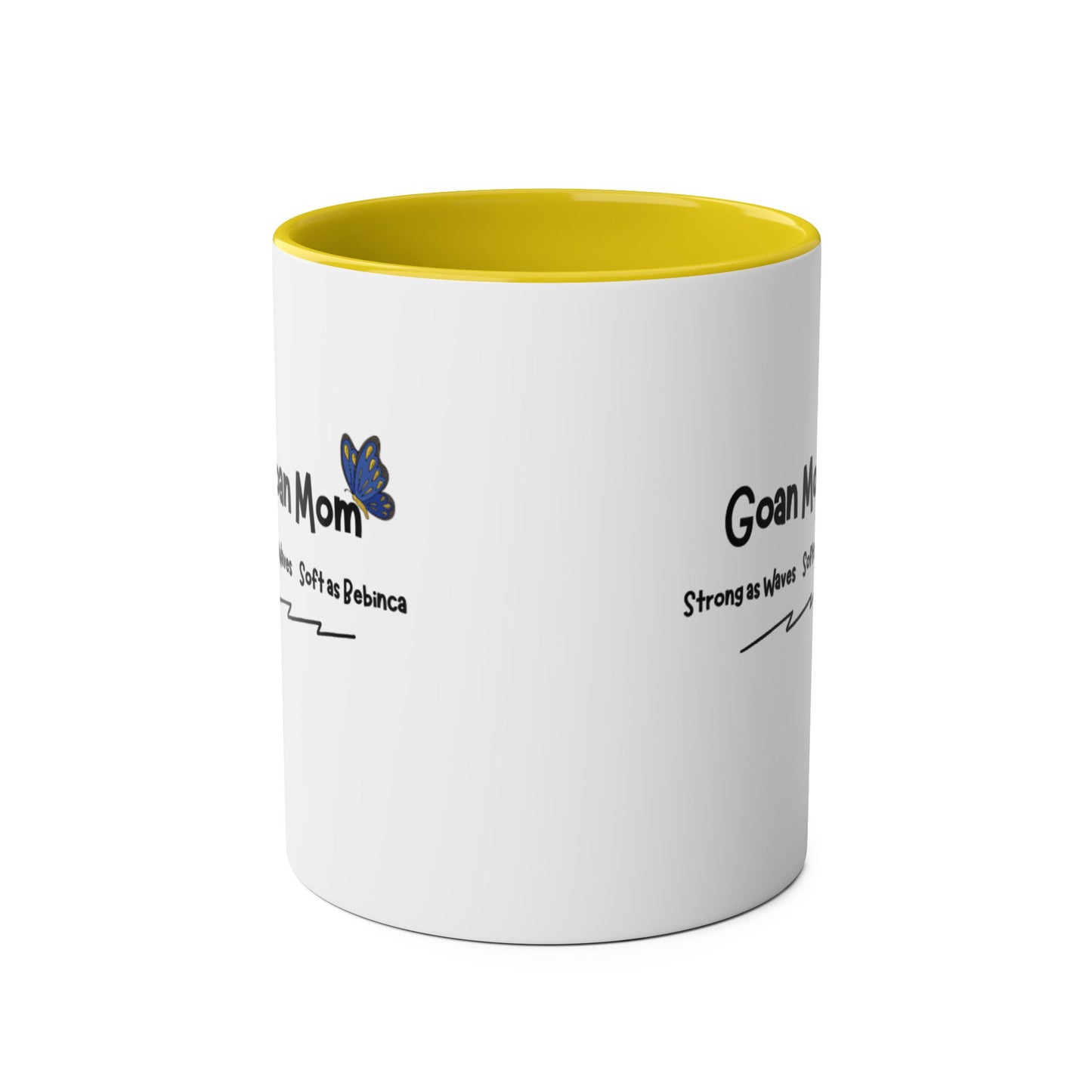 Goan Mom - Strong as Waves, Soft as Beanch (Two-Tone Coffee Mug )