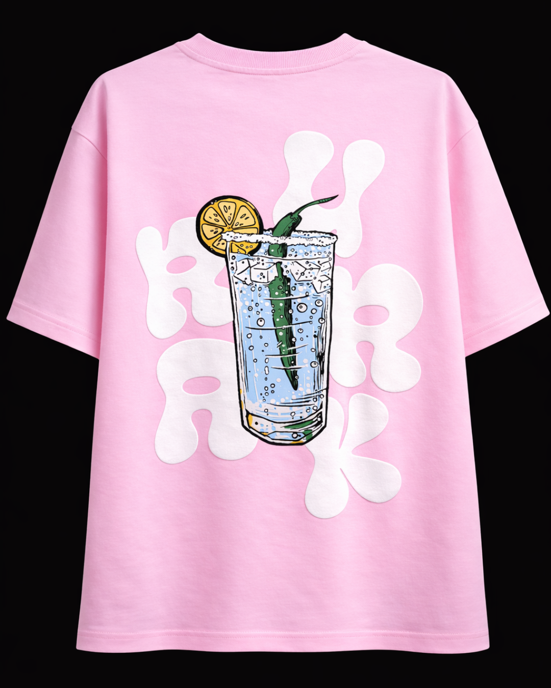 Pre- Order - Urrak Signature Puff Print Oversized Tee - Pink