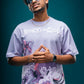 Born in Goa Sand and Sea puff print oversized t-shirt - Lilac