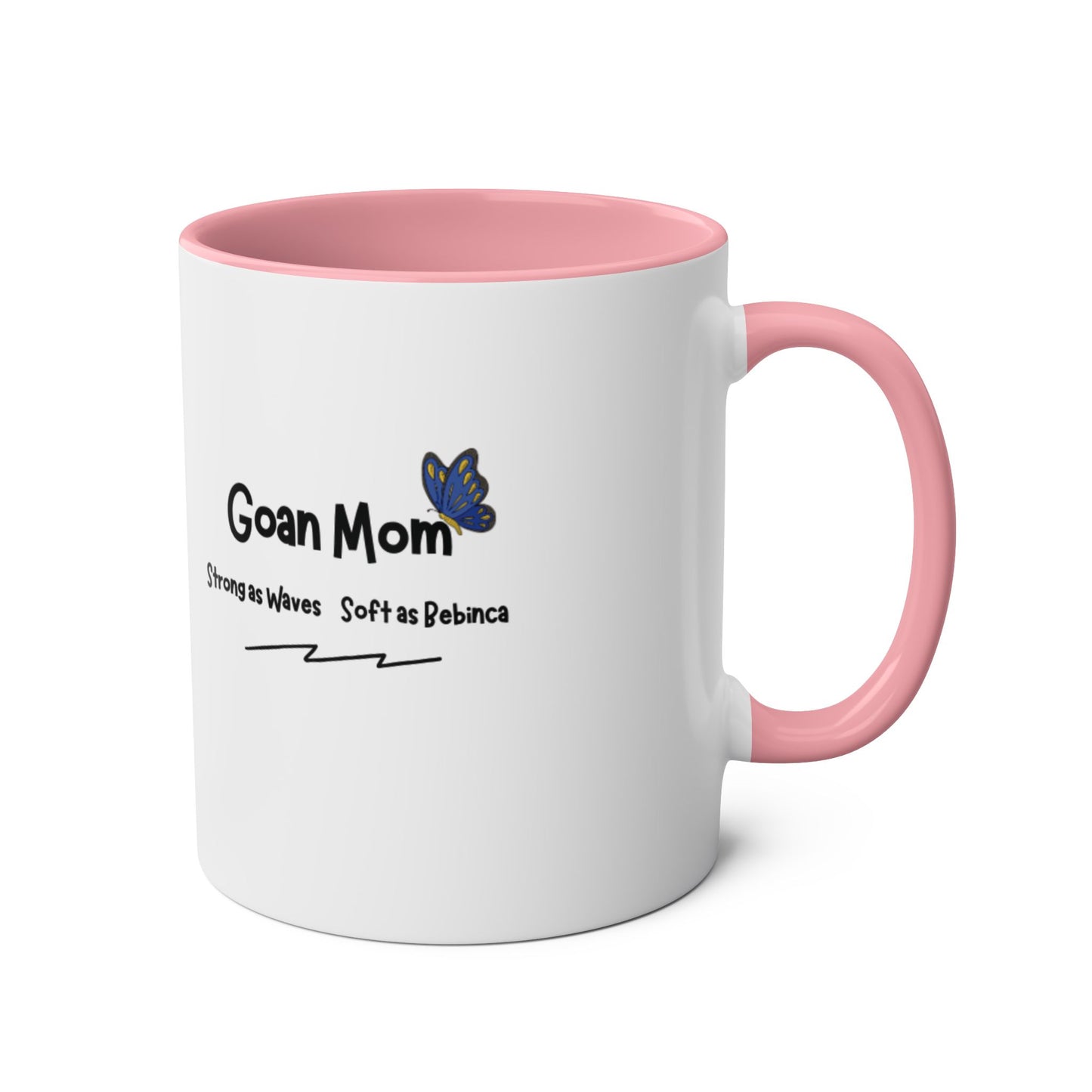 Goan Mom - Strong as Waves, Soft as Beanch (Two-Tone Coffee Mug )