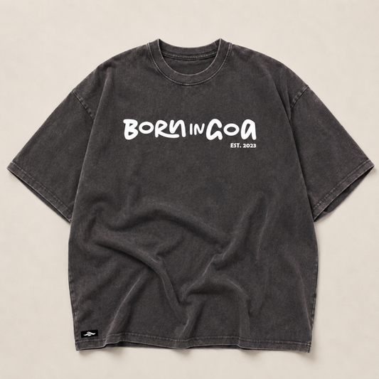 Born in Goa Essential Puff Print Black (Optic Wash)