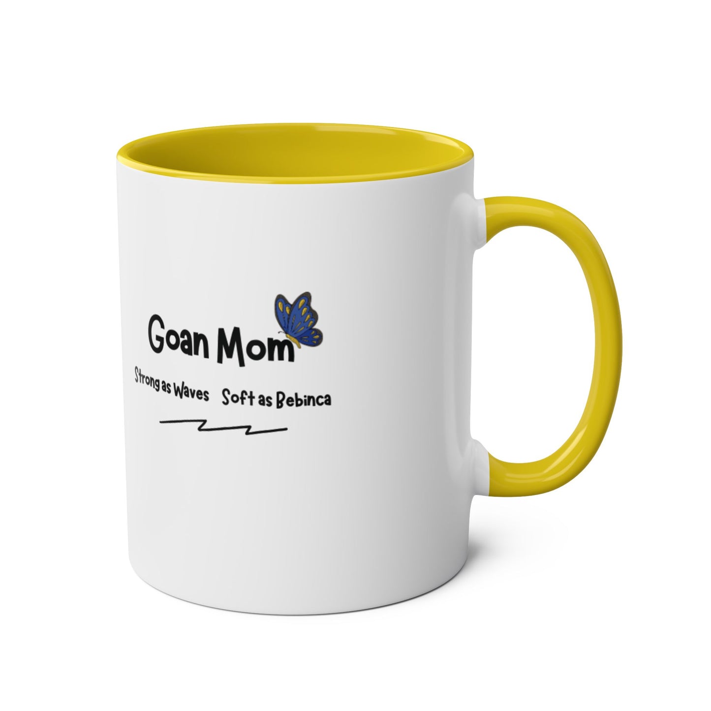 Goan Mom - Strong as Waves, Soft as Beanch (Two-Tone Coffee Mug )