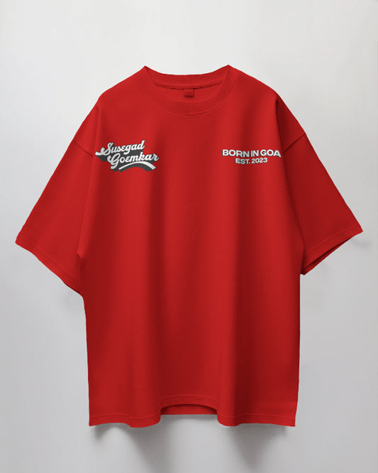 Ultra Premium Susegad Goemkar Tee – Red | Puff Print Unisex Fit