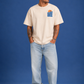 Born in Goa – Surf Life | Premium Oversized Tee – Beige