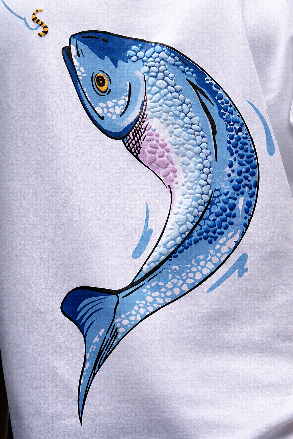 Puffer Fish Ultra Premium Oversized Graphic Tee - White