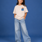 Born in Goa – Surf Life | Premium Oversized Tee – Beige (Kids)