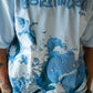 Born in Goa Sand and Sea puff print oversized t-shirt (Pale Blue)