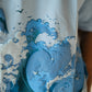 Born in Goa Sand and Sea puff print oversized t-shirt (Pale Blue)