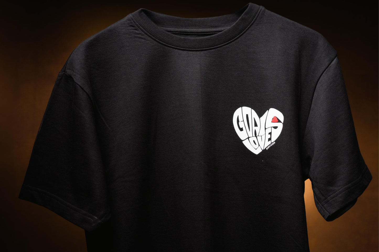 Goa is Love Puffed Heart Unisex Oversized t-shirt - Black