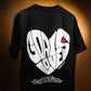 Goa is Love Puffed Heart Unisex Oversized t-shirt - Black