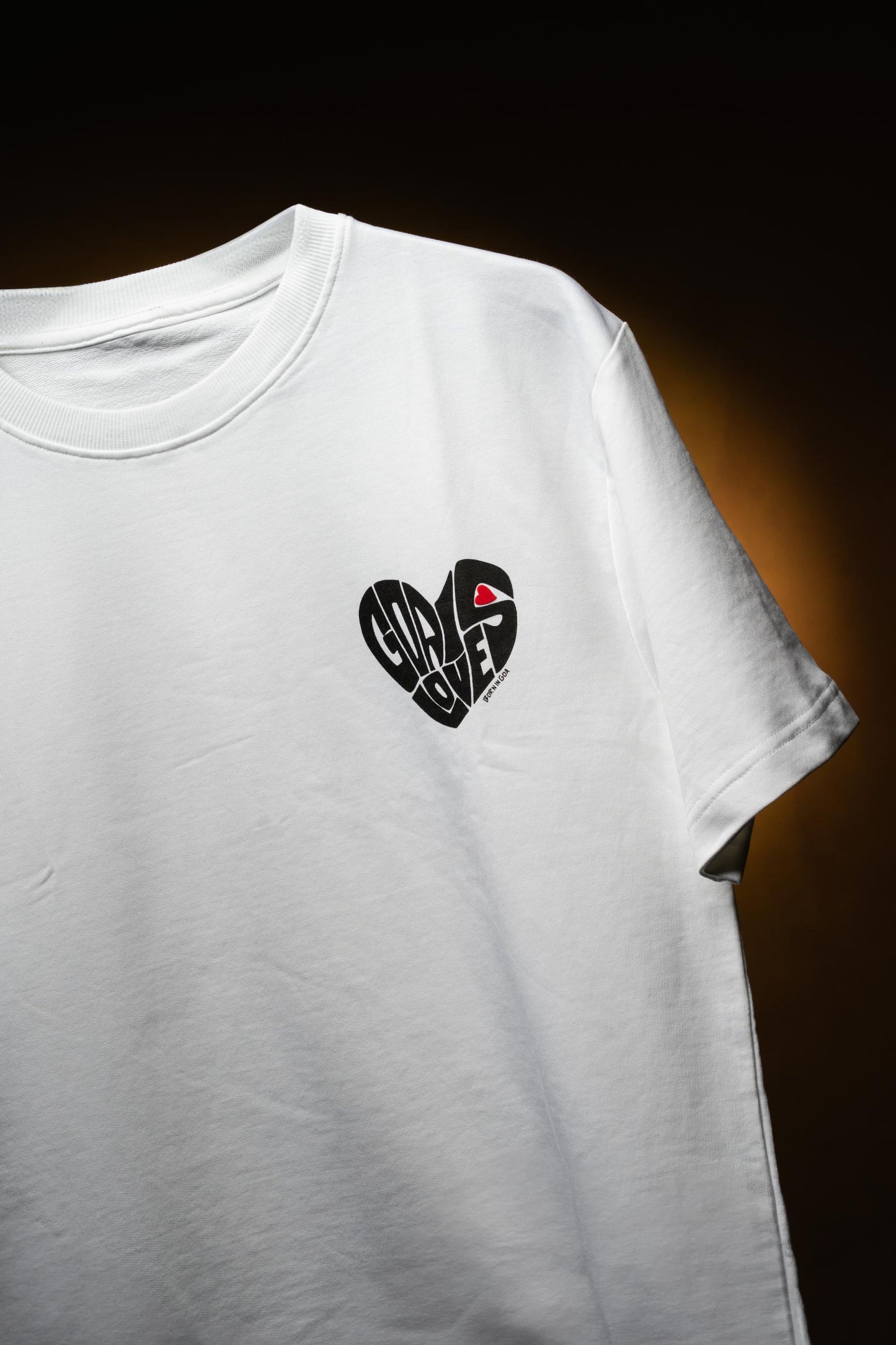 Goa is Love Puffed Heart Unisex Oversized t-shirt - White