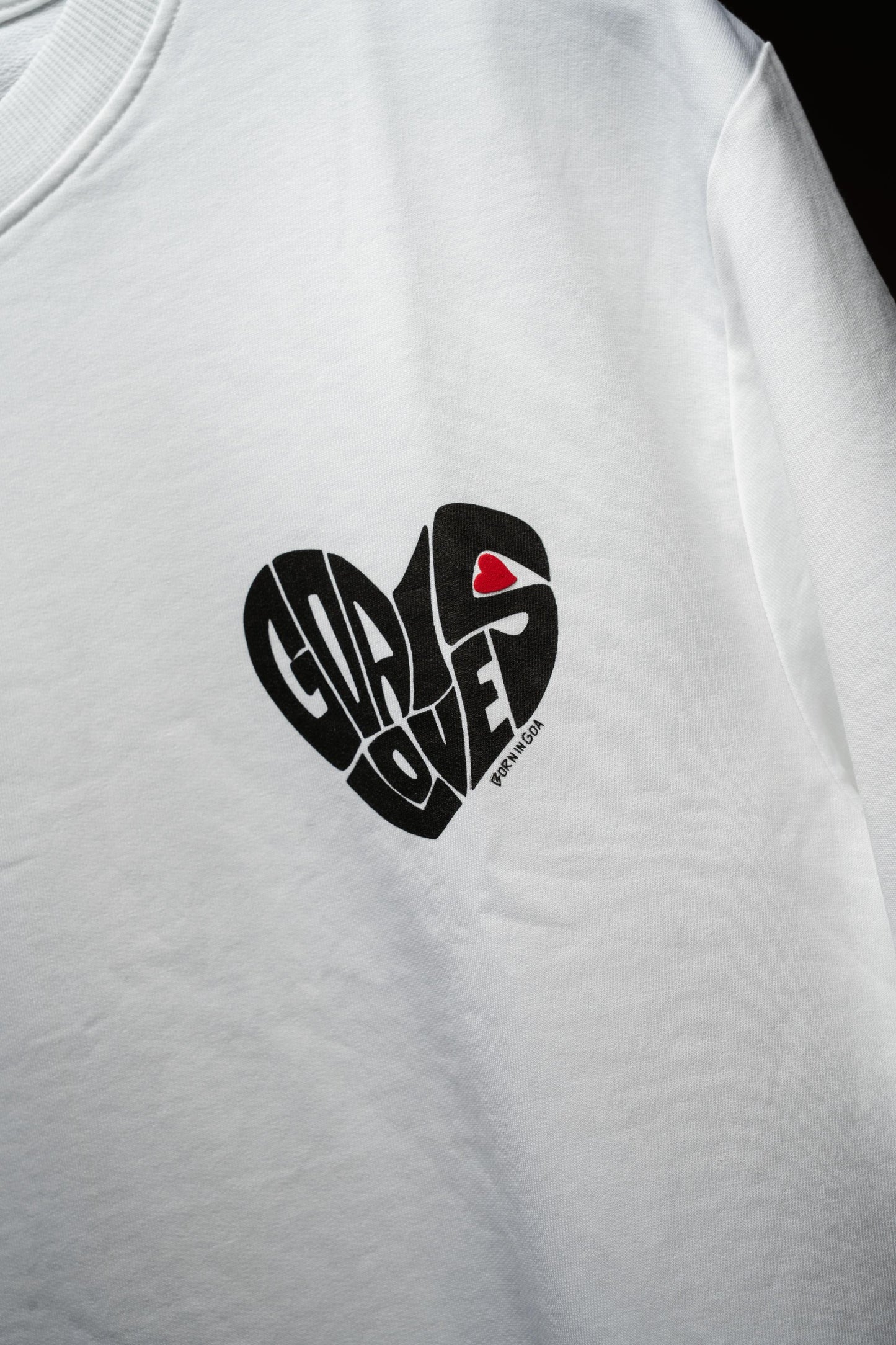 Goa is Love Puffed Heart Unisex Oversized t-shirt - White
