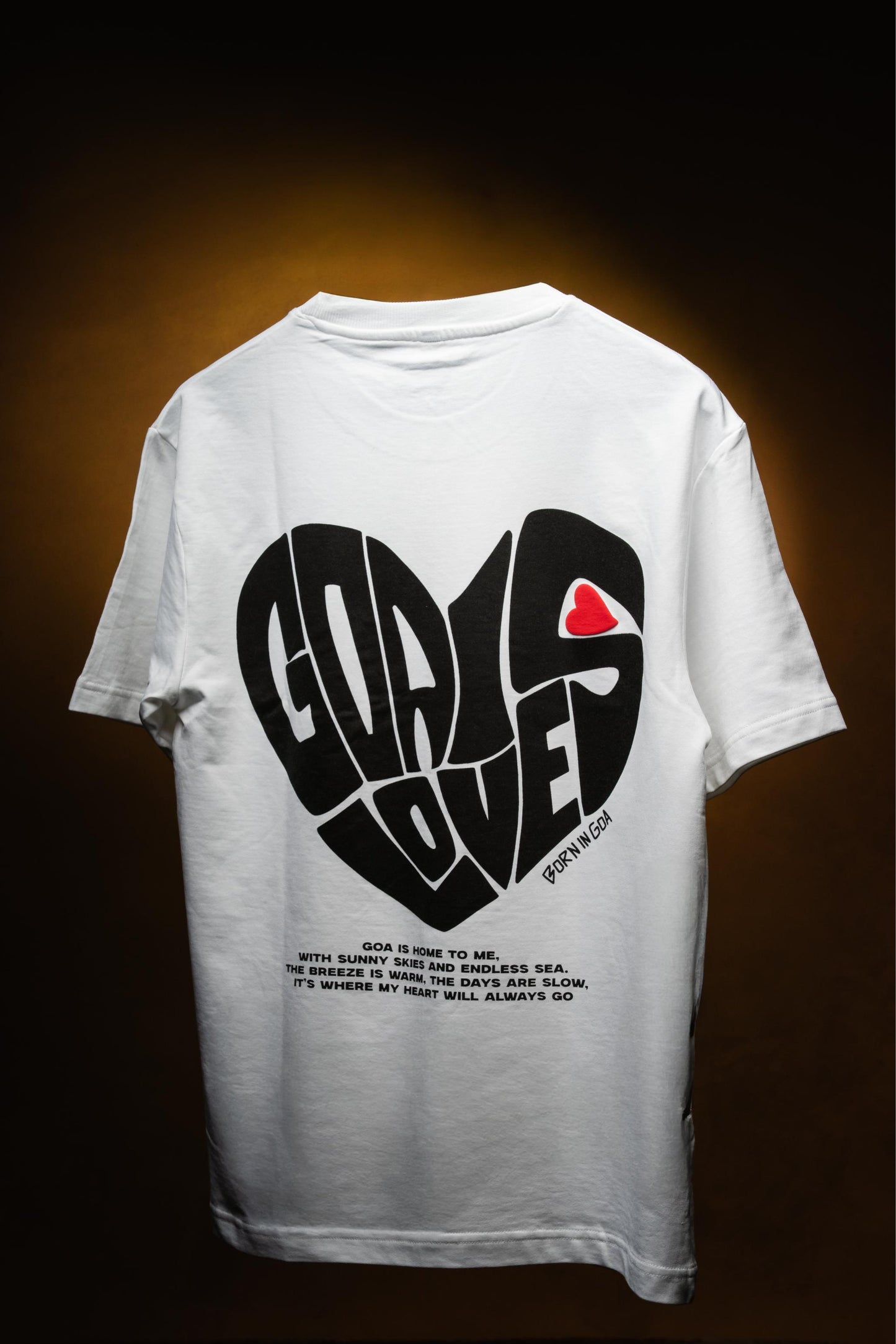 Goa is Love Puffed Heart Unisex Oversized t-shirt - White