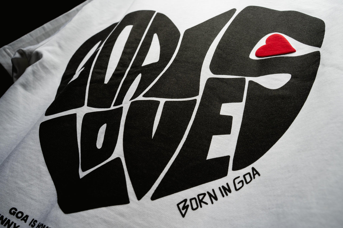 Goa is Love Puffed Heart Unisex Oversized t-shirt - White