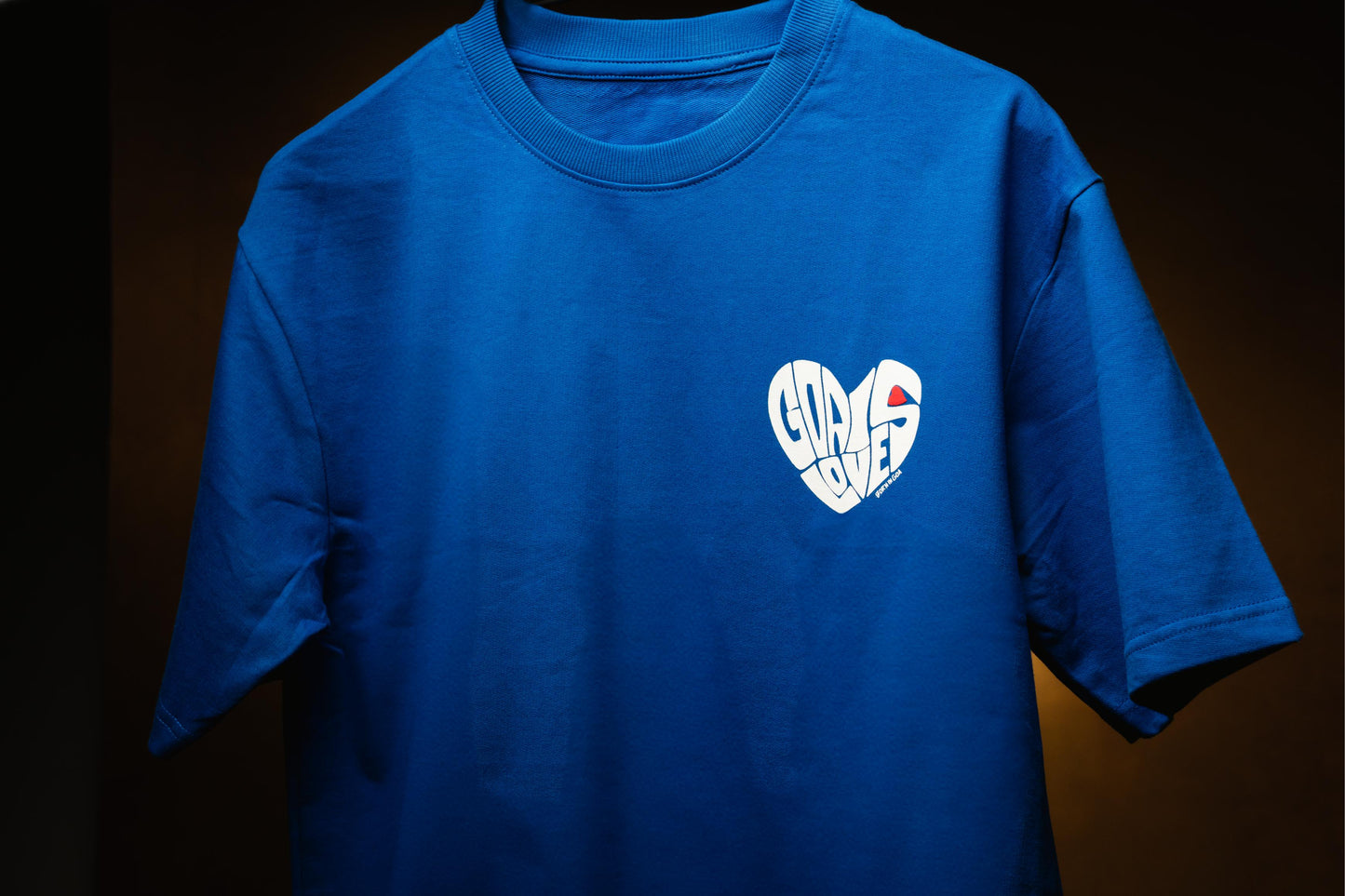 Goa is Love Puffed Heart Unisex Oversized t-shirt - Royal Blue