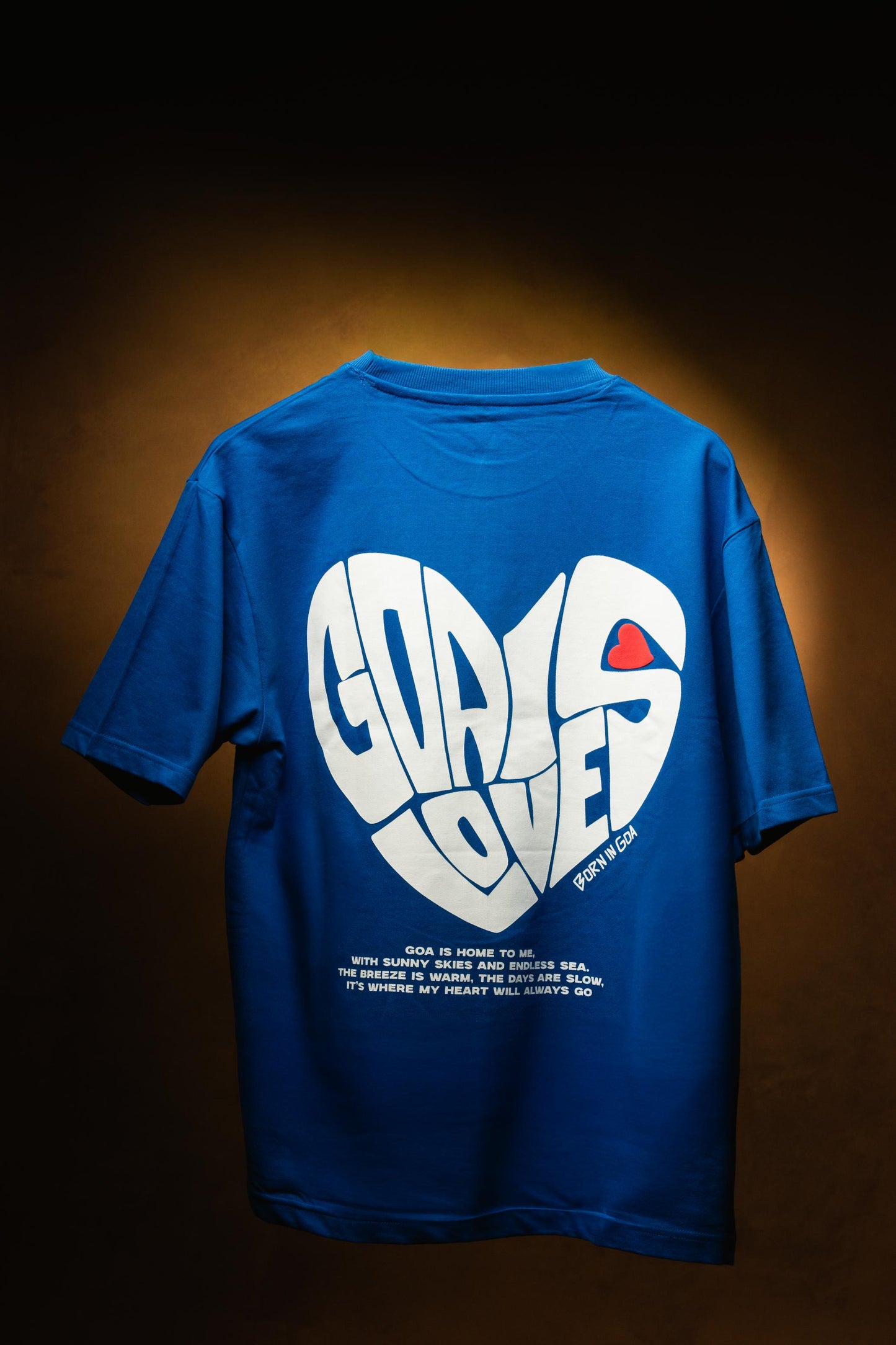 Goa is Love Puffed Heart Unisex Oversized t-shirt - Royal Blue
