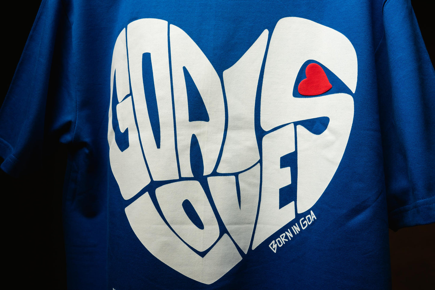 Goa is Love Puffed Heart Unisex Oversized t-shirt - Royal Blue