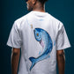 Puffer Fish Ultra Premium Oversized Graphic Tee - White