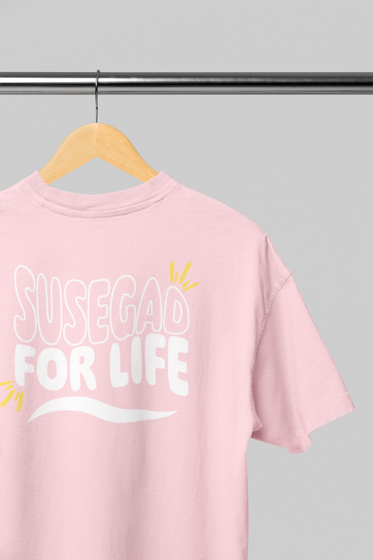 Ultra Premium Susegad for Life Tee – Pink| Puff Print Unisex Fit